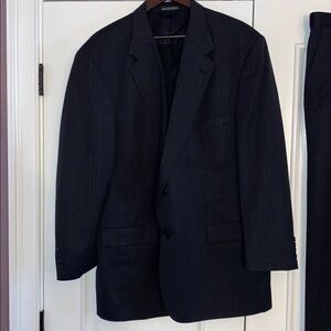 Society Brand Ltd Classic Dark Gray Striped Suit - comparable to an XXL.